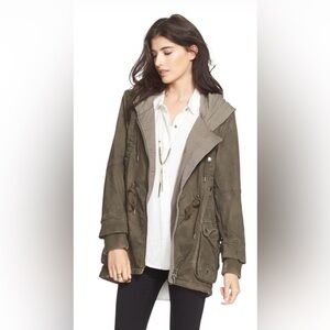 Free People Oversized Military Green Trench Coat (S)